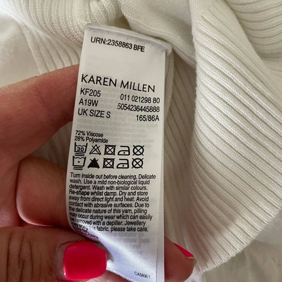 Karen Millen White Sweater with Ribbed Detailing - Picture 9 of 10